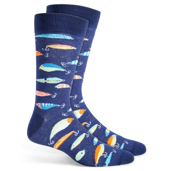 Club Room Men's Fishing Lure Crew Socks Green One Size