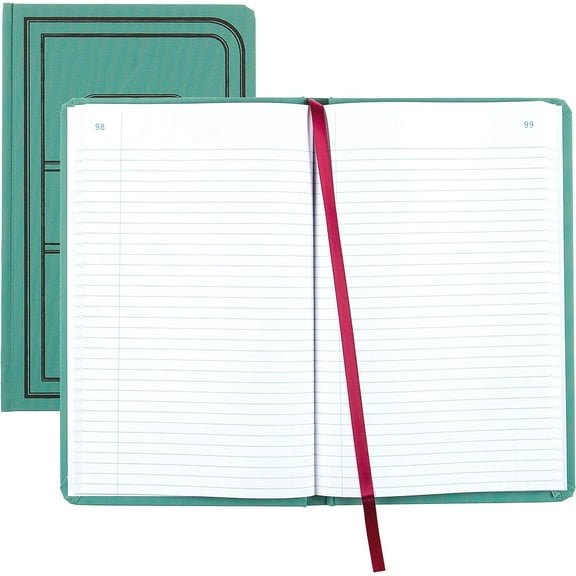 Record Book, Green Canvas, 12.125 x 7.625", 150 Pages (A66150R)