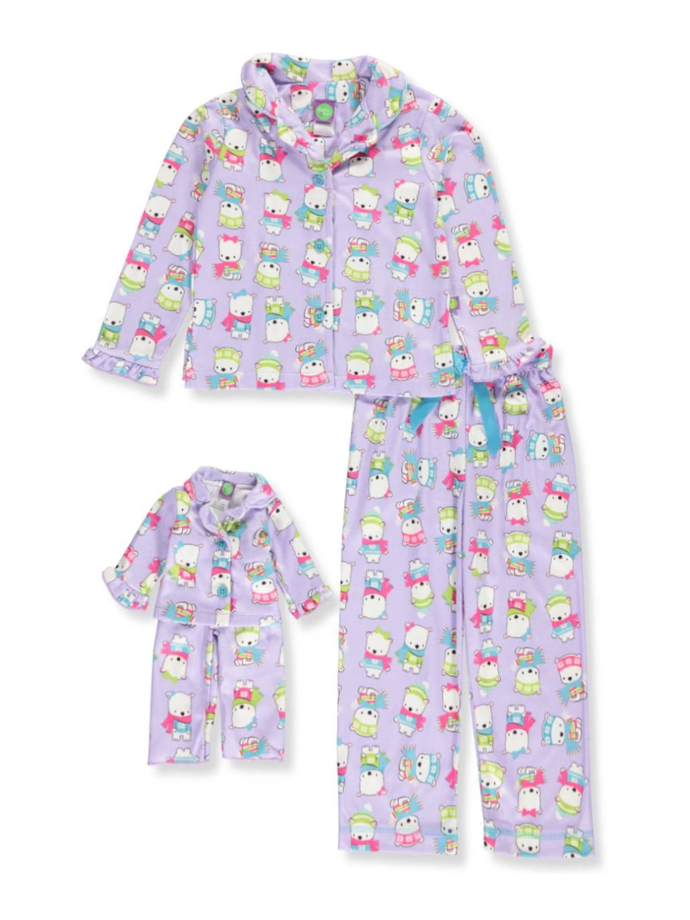 Big Girls' 2Piece Pajamas with Doll Outfit (Sizes 7 16)