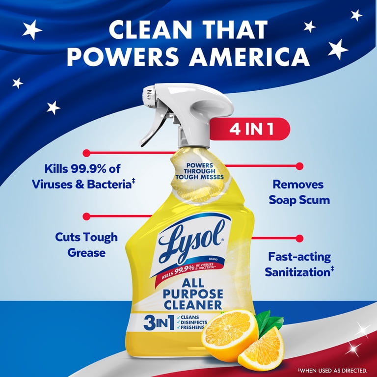 4 pack) Lysol All Purpose Spray Cleaner for Sanitizing and