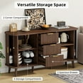 thumbnail image 4 of Aufeile Sideboard Buffet Cabinet, 55" Storage Cabinet with 3 Drawers and Adjustable Shelves, Modern Accent Cabinet for Kitchen, Dining Living Room, Entryway, Hallway, Walnut, 4 of 9