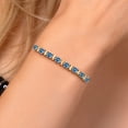 thumbnail image 5 of Gem Stone King 925 Silver and 10K Yellow Gold Persian Blue Moissanite Bracelet for Women | 1.84 Cttw | Gemstone Birthstone | Round 4MM | Adjustable up to 9 inch, 5 of 7