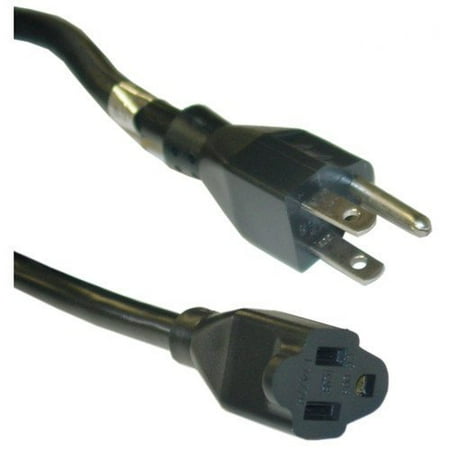 CableWholesale's Power Extension Cord, Black, SJT, 14 AWG, 3 Conductor, 15 Amp, 10 foot