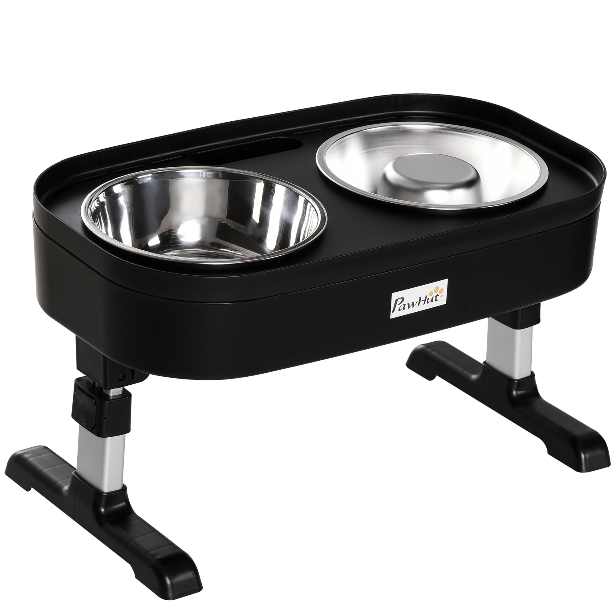 PawHut Pet Feeder 4 Heights Raised Dog Bowls w Stainless Steel Bowls Walmart