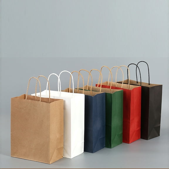 Large Kraft Paper Gift Bags with Handles, Reusable Shopping Bags for Christmas Decorations, Holiday Party Favors, Baking Takeout, and Birthday Present Packaging, 1Pack Black