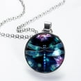 thumbnail image 2 of Dragonfly Elegant Circular Glass Pendant Necklace - Womens Necklaces, 2 of 5