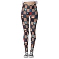 thumbnail image 1 of Pantalones deportivos de cintura elástica con estampado de bandera estadounidense, ajustados, informales, para mujer Pompotops ulkah939478, 1 of 8