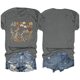 thumbnail image 4 of Fiudx Ofertas Relámpago Blusas con Estampado de Flores para Mujer Top de Manga Corta con Cuello Redondo, 4 of 4