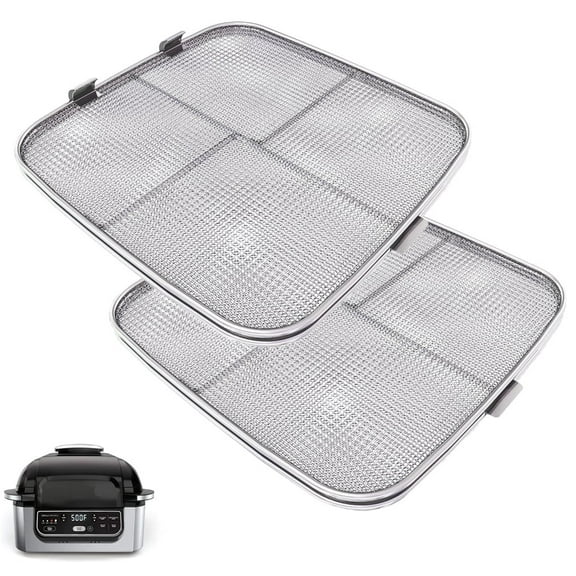 Duslogis Stainless Steel Splatter 2 Pack Air Fryer Foodi Accessories Replacement Parts for Ninja Foodi AG300, AG300C,AG301C, AG302