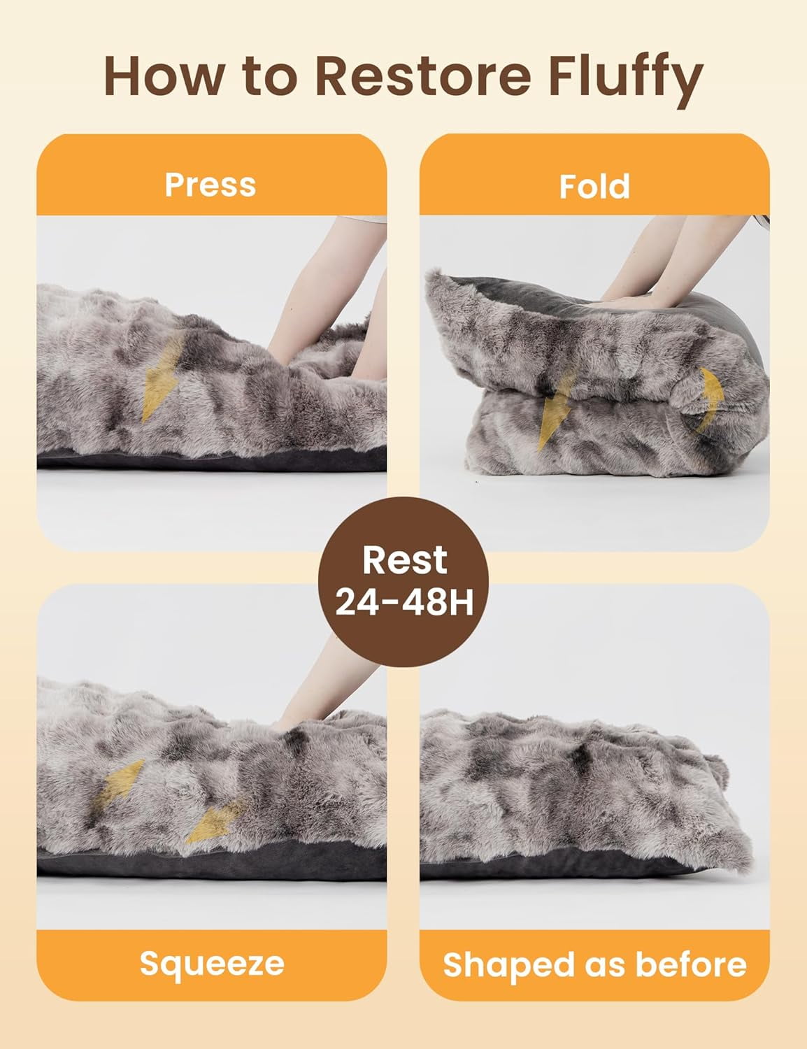 ANHXN Fluffy Bubble Body Pillow –Plush Body Pillow for Sleeping & Lounging, Dual-Sided Soft Cover with Adjustable Memory Foam Filling,