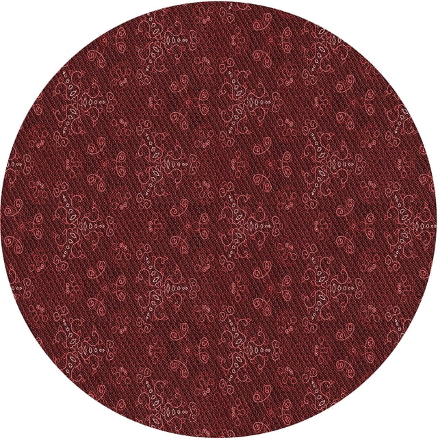 Ahgly Company Tapis Rond Lavable en Machine Intérieur Transitionnel Rouge Bordeaux, 4 Pieds Rond