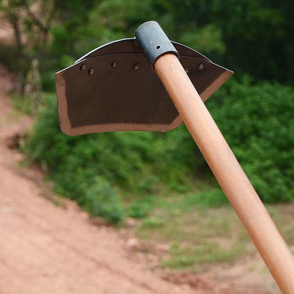 Garden Hoe, Manual Soil Tiller and Cultivator, Steel Hoe Garden Tool Anti-Rust with Non-Slip Wooden Handle Edger Weeder Shovel for Backyard Farm Planting Weeding