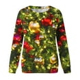 thumbnail image 4 of Pisexur Chandail en Molleton de Noël pour Femmes Sans Capuche Imprimé Graphique Vacances Col Rond Chandail en Molleton Ample Surdimensionné Automne Mode Décontracté Chandail-Over Manches Longues pour Femmes, 4 of 4