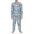 thumbnail image 3 of Lsque Boat In Ocean Pattern Long Sleeve Pajama Set for Men - Soft 2-Piece Sleepwear and Loungewear Set with Pockets, Comfy Nightwear-Large, 3 of 7