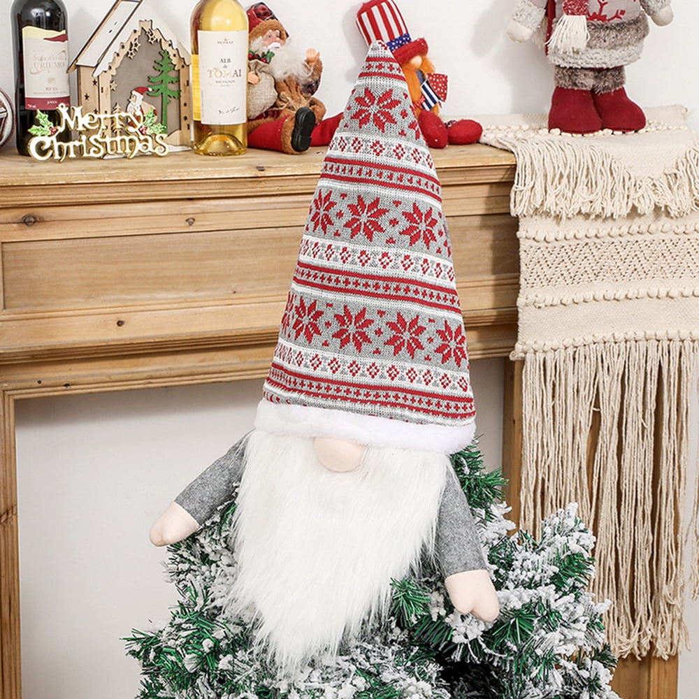 Gnome Christmas Tree Topper, 25 Inch Large Handmade Swedish Tomte Xmas