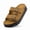 brown, variant on Footbed Sandals for Kids– Comfortable Double Buckle Slip-On with Genuine Suede Footbed & Arch Support Slides for Boy Girl Footwear