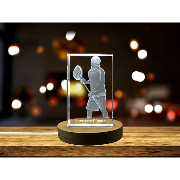 Lacrosse Player 3D Engraved Crystal 3D Engraved Crystal Keepsake/Gift/Decor/Collectible/Souvenir