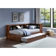 thumbnail image 4 of Lexicon Rowe 5-Shelf Wood Twin Bookcase Corner Bed with Trundle in Dark Cherry, 4 of 4