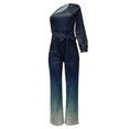 thumbnail image 2 of Aayomet Womens Jumpsuits Casual Women Long Sleeved Wide Leg Pants With Gradient Color Printing Pants,Blue 3XL, 2 of 5