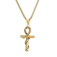 thumbnail image 2 of Cross Pendant Necklaces Meaningful Gift Hip Hop Music Style Chain Yinane collar de los hombres, 2 of 8