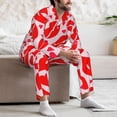 thumbnail image 7 of Naloa Lips Kiss Men’s Pajamas Set - Long Sleeve Button Down Sleep Shirt and Pajama Bottoms Sleepwear Set-X-Large, 7 of 7