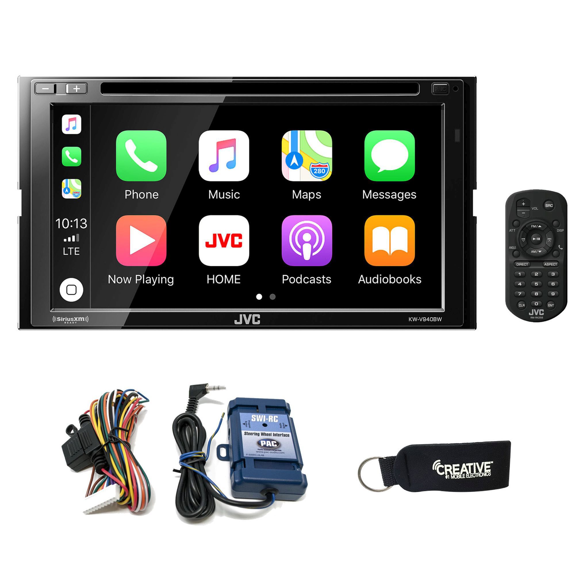 JVC KWV940BW Receiver compatible with Android Auto, CarPlay, and