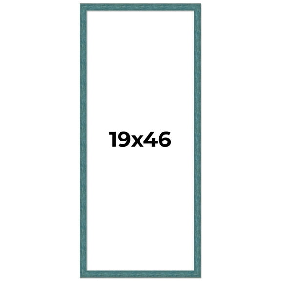 19x46 Frame Blue Rustic Barnwood Solid Wood Picture Frame Width 1.25 Inches | Interior Depth 0.5