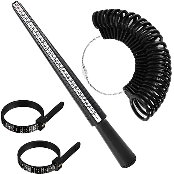 VORALYN 4 Pcs Ring Measurement Tool, High Accuracy Durable Plastic Finger Size Measuring Tape Reusable Ring Sizer Measurement Tools Clear Number Ring Sizer Tool