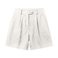 thumbnail image 3 of Xdegoge High Waisted Shorts for Women Casual Summer Pleated Dressy Shorts with Pockets Cuffed Hem Fashion Shorts for Women Elegant Chino Style Shorts for Office Vacation Travel, 3 of 5