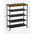 thumbnail image 3 of 5 Tier Shoe Rack Shoe Organizer for Closet Entryway with 4 Fabric Shelves and Top for Bags Shoe Shelf Steel Frame Industrial, 3 of 5