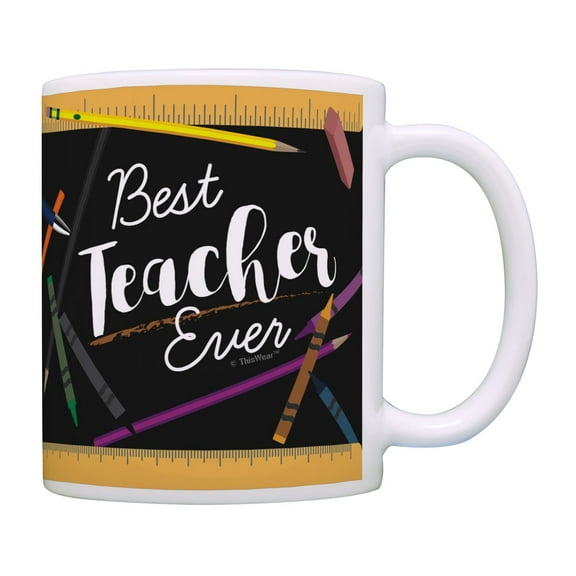 ThisWear Elementary School Teacher Gifts Best Teacher Ever Teaching Supplies Mug Coffee Mug Multi