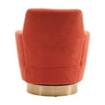 thumbnail image 6 of Hassch Modern Upholstered Teddy Swivel Barrel Chair with Gold Metal Base, 360° Rotating Comfy Accent Chair for Living Room & Reading Corner (Orange), 6 of 8