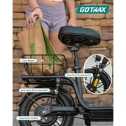 GOTRAX FLEX ULTRA Electric Scooter with Seat, 14 Tire 15.5Mph Power by Peak 500W Motor Comfortable EBike with Carry Basket for Adult