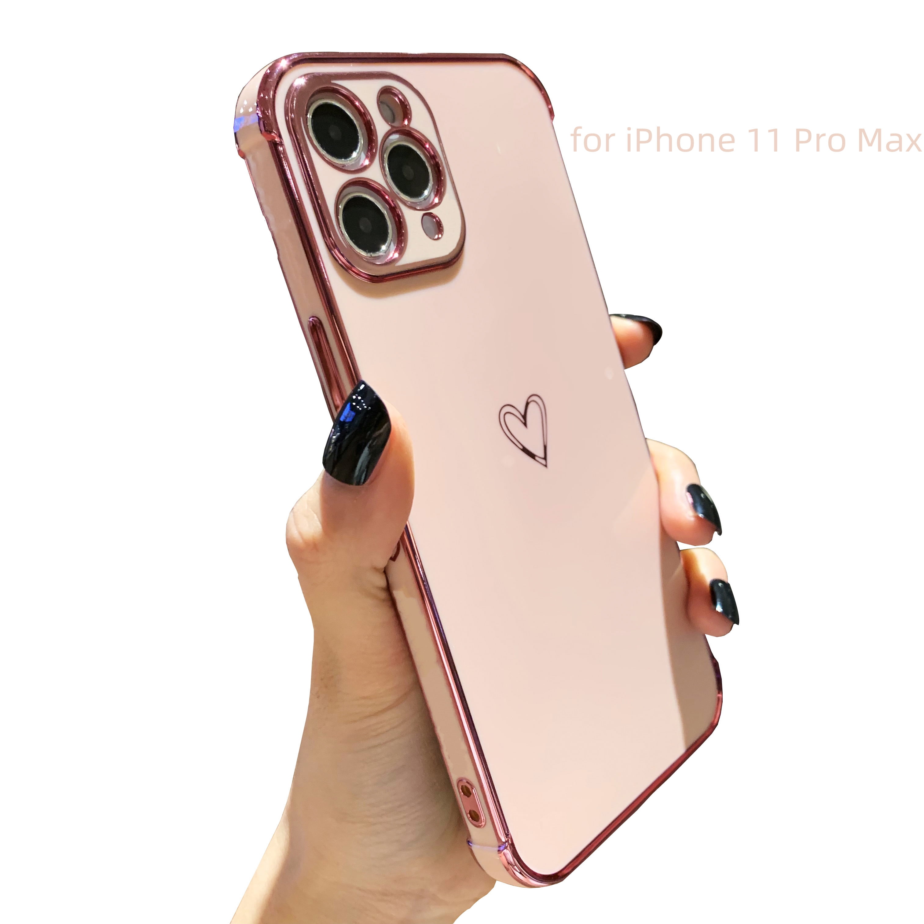 Tzomsze Square iPhone 11 Case, Cute Full Camera Protection & Electroplate  Reinforced Corners Shockproof Edge Bumper Case Compatible with iPhone 11