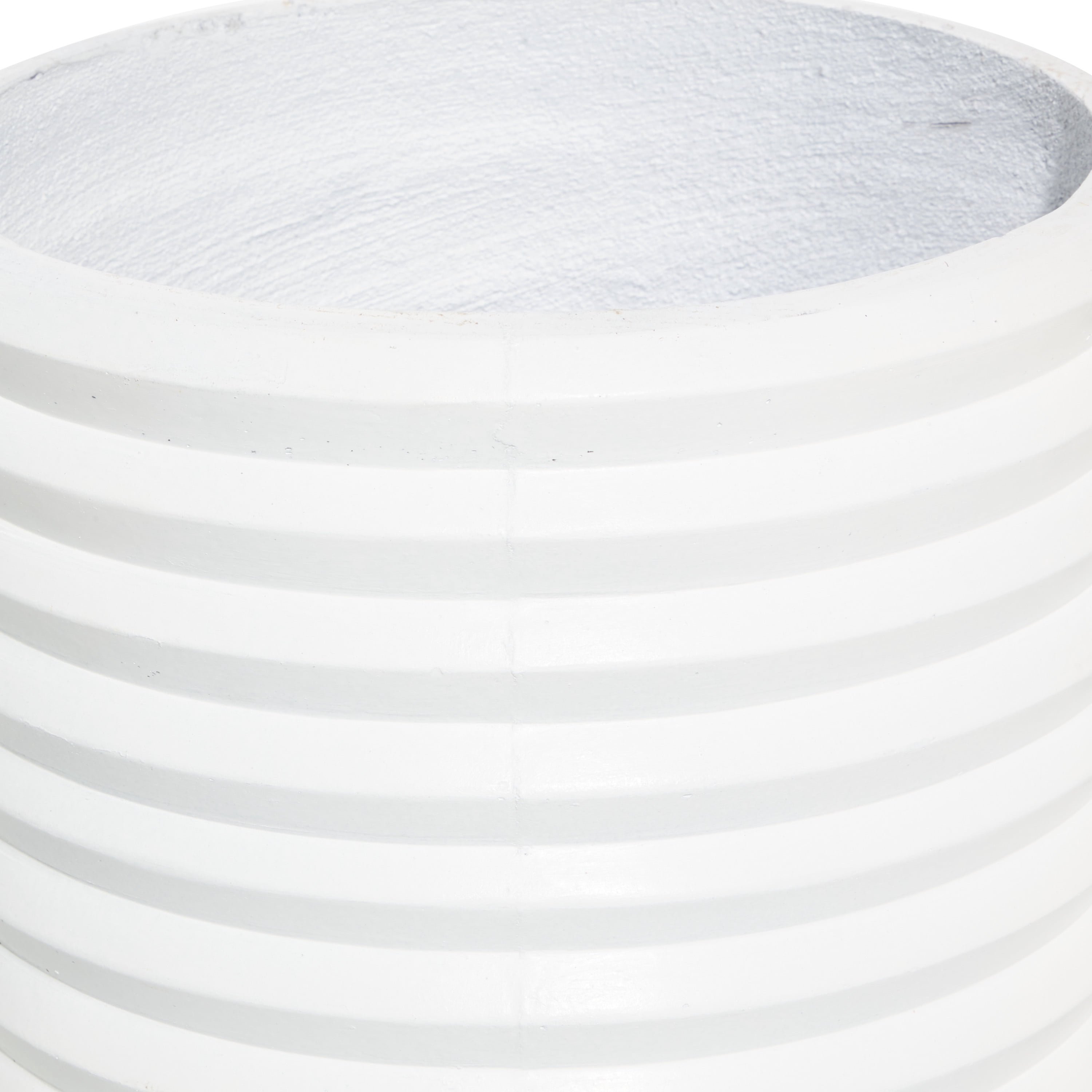CosmoLiving by Cosmopolitan 14", 16", 18"H Indoor Outdoor White Magnesium Oxide Planter with Wood Legs (3 Count)