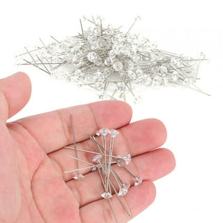 Chunful 112 Pcs Flower Bouquet Accessories 100 Corsage Bouquet Pins 12  Crowns for Flower Bouquets Crystal Pin Clear Straight Pins for Flower