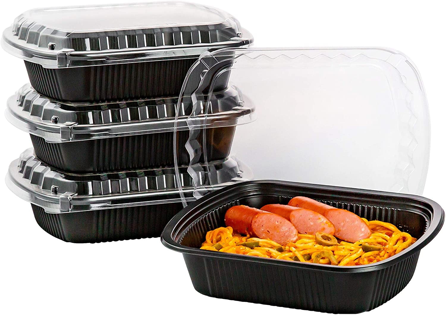 Comfy Package [48 Sets] 16 oz. Plastic Deli Disposable Food Storage  Containers With Airtight Lids