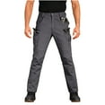 thumbnail image 5 of FRSASU Men's Tactical Winter Ski Cargo Pants Water Resistant Lightweight Hiking Pants Outdoor Fleece Lined Work Pants with Multi Pockets Gray, 5 of 9