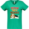 thumbnail image 3 of Inktastic Beagle Dog Lover Gift Women's V-Neck T-Shirt, 3 of 5
