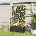 thumbnail image 2 of Outsunny Metal Planter Box with Trellis, 44.5" Raised Garden Bed, 2 of 10