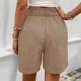 thumbnail image 6 of yillto Womens Dressy Trousers Shorts Pleated High Waist Summer Casual Business Short Pants with Pockets, 6 of 7