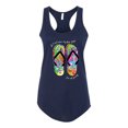 thumbnail image 2 of Wild Bobby, If I Can't Wear My Flip Flops I'm Not Going Colorful Sandals Streetwear Ladies Racerback Tank Top, Navy, Small, 2 of 3