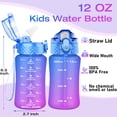 thumbnail image 5 of Oldley Kids Plastic Water Bottle with Straw Lid，12oz Leak-Proof Tritan Water Bottle, BPA-Free, Includes 10 Stickers & Cleaning Brush, Perfect for Boys & Girls, 5 of 6
