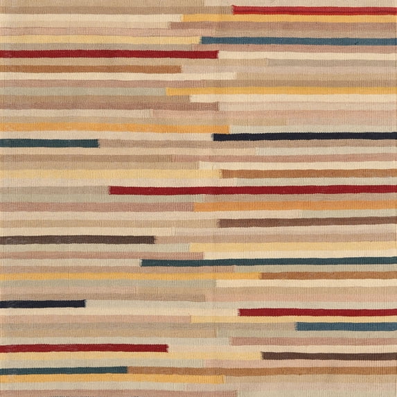 Ahgly Company Indoor Square Contemporary Bronze Brown Abstract Area Rugs, 5' Square