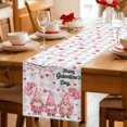 thumbnail image 5 of Galentine's Day Table Runner 90 Inches, Pink Gnomes Love Heart Grey Plaid Bed Runner Dresser Scarves Tabletop for Indoor Outdoor Parties/Ceremony/Banquet, 13" x 90", 5 of 9