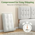 thumbnail image 5 of Someet Upholstered Headboard for Queen Size, Adjustable Height Headboard, Modern Button Tufting Solid Wood Headboard, Beige, 5 of 7