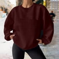 thumbnail image 2 of hotojiny Sweatshirts for Women Casual Crew Neck Knit Pullover Tops Long Sleeve Loose Lightweight Sweatshirt, 2 of 5
