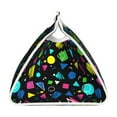 thumbnail image 3 of Lsque Geometric 1980s Styled Printed Long Tissue Box Cover Holder, Facial Paper Organizer Dispenser,Triangle with Bottom Belt, PVC Leather Decorative Organizer, 3 of 9
