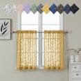thumbnail image 5 of OVZME Leila Gold Leaf Jacquard Kitchen Curtains 36 Inches Long 2 Panels Set, Small Curtains for Kitchen Living Room, 40W x 36L Inch, Gold, 5 of 8