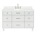 thumbnail image 5 of ARIEL Monroe 54 Inch Single Oval Sink Bathroom Vanity With Carrara White Quartz Countertop 1.5 Inch Edge In White, 5 of 7